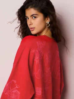 Rouge - Sweat brodé