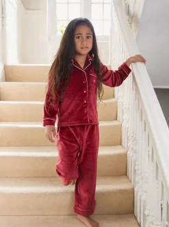 Rouge - The Little Tailor Kids Pyjama de Noël en velours doux de luxe