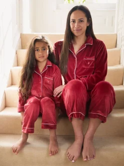 Rouge - The Little Tailor Kids Pyjama de Noël en velours doux de luxe