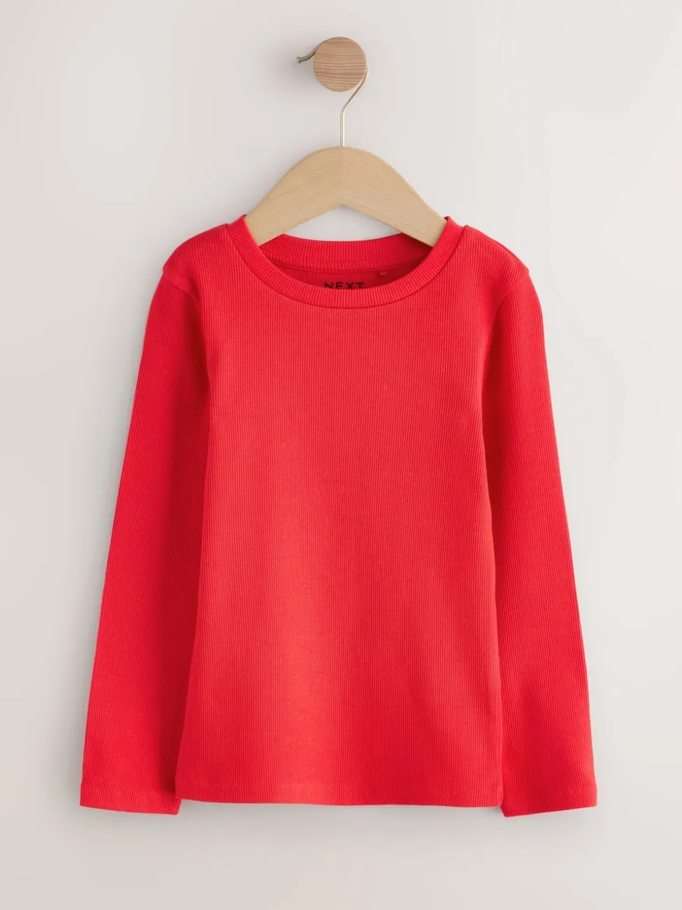 Rouge - Top côtelé à manches longues (3-16ans)