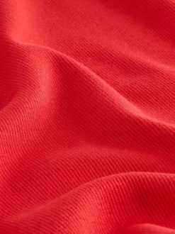 Rouge - Top côtelé à manches longues (3-16ans)