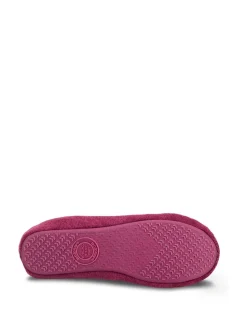 Rouge - Totes Isotoner Terry Ballet chaussons à nœud