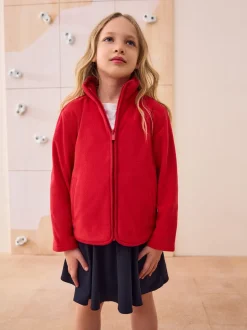 Rouge - Veste polaire zippée avec poches (3-16ans)