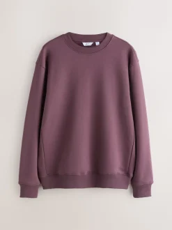 Rouge baie - Ajustement régulier - Sweat-shirt épais à Col rond riche en coton