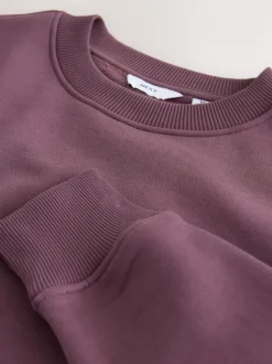 Rouge baie - Ajustement régulier - Sweat-shirt épais à Col rond riche en coton