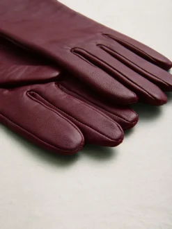 Rouge baie - Gants en cuir