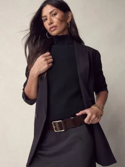 Rouge baie - Large ceinture en cuir N. Premium Made In Italy