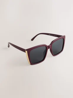 Rouge baie - Lunettes de soleil carrées