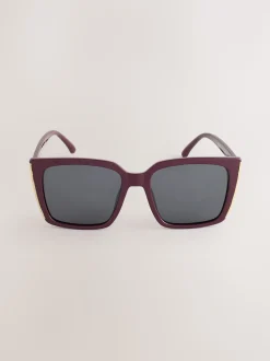 Rouge baie - Lunettes de soleil carrées