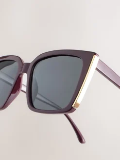 Rouge baie - Lunettes de soleil carrées