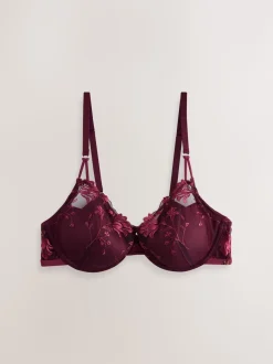 Rouge baie - Soutien-gorge brodé haut de gamme