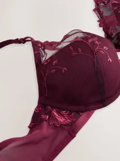 Rouge baie - Soutien-gorge brodé haut de gamme