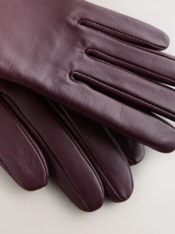 Rouge baie foncé - Gants en cuir