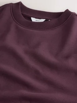 Rouge bordeaux - Ajustement régulier - Sweat-shirt épais à Col rond riche en coton