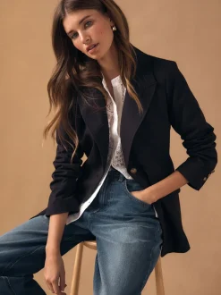 Rouge bordeaux - Blazer ajusté à simple boutonnage