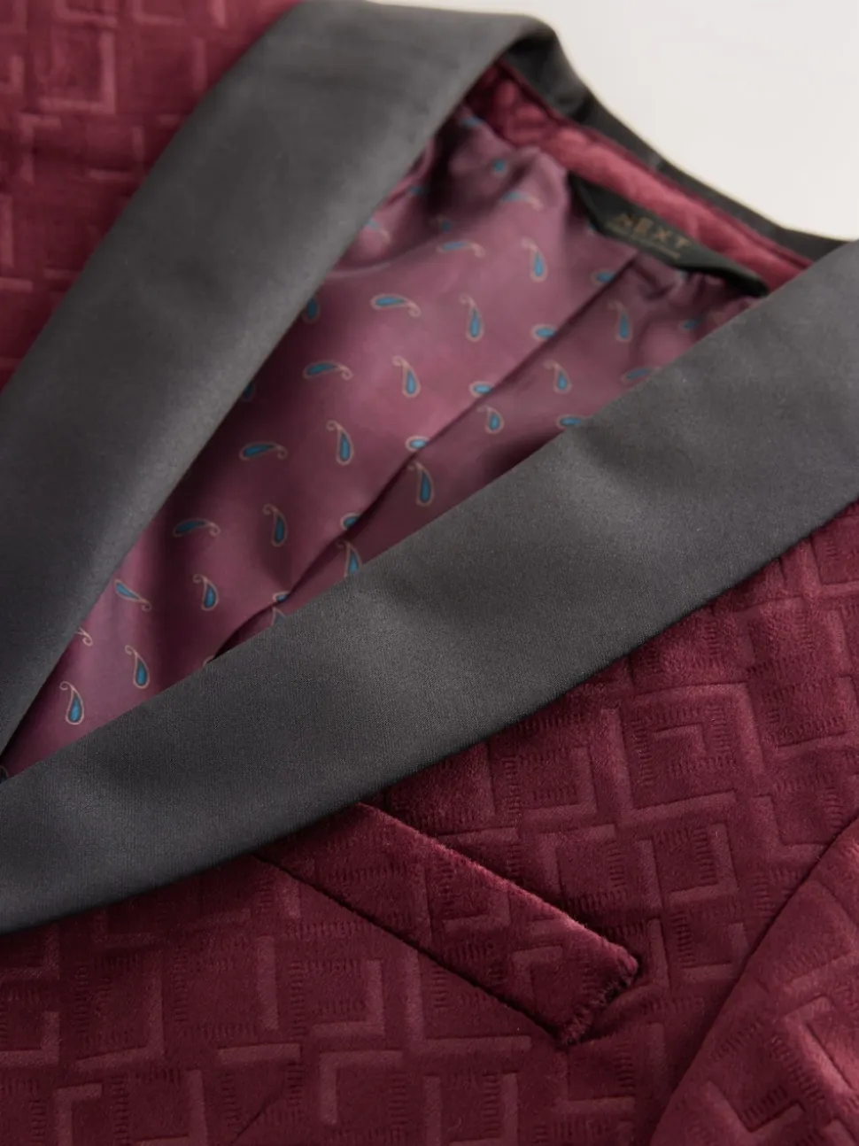 Rouge bordeaux - Blazer en velours texturé (3-16ans)