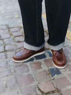 Rouge bordeaux - Bottes compensées à tablier haut