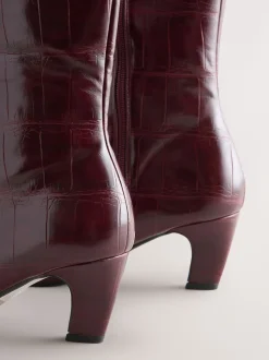 Rouge bordeaux - Bottes Forever Comfort® hauteur genou à talons incurvés