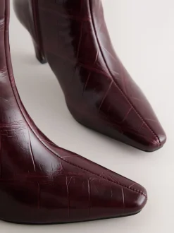 Rouge bordeaux - Bottes Forever Comfort® hauteur genou à talons incurvés