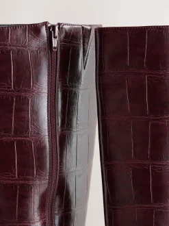 Rouge bordeaux - Bottes Forever Comfort® hauteur genou à talons incurvés