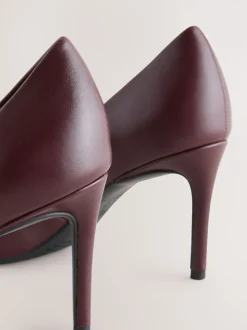 Rouge bordeaux - Chaussures de milieu de terrain en cuir