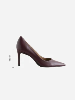 Rouge bordeaux - Chaussures de milieu de terrain en cuir
