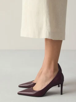 Rouge bordeaux - Chaussures de milieu de terrain en cuir