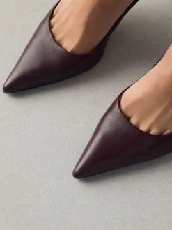 Rouge bordeaux - Chaussures de milieu de terrain en cuir