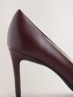 Rouge bordeaux - Chaussures de milieu de terrain en cuir