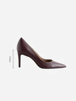 Rouge bordeaux - Chaussures de milieu de terrain en cuir