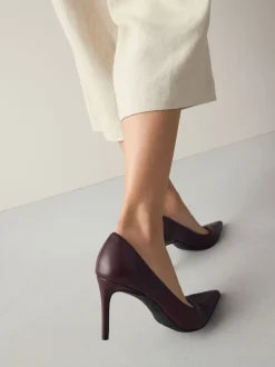 Rouge bordeaux - Chaussures de milieu de terrain en cuir