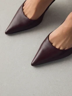 Rouge bordeaux - Chaussures de milieu de terrain en cuir