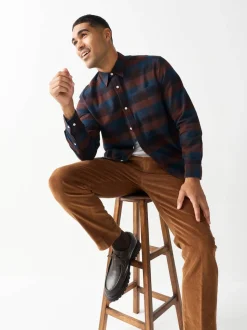 Rouge bordeaux - Chemise à manches longues Check