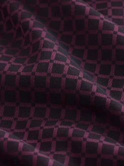 Rouge bordeaux - Chemise élégante à manches longues et imprimé géométrique