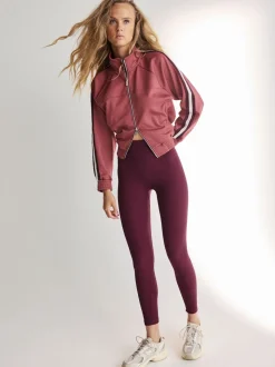 Rouge bordeaux - Côtelé sans couture Taille haute Leggings
