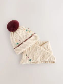 Rouge bordeaux - Ensemble bonnet et snoods (1-16ans) (1-16ans)