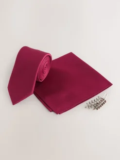 Rouge bordeaux - Ensemble Cravates et pochettes