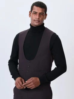 Rouge bordeaux - Gilet de costume de smoking