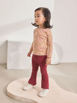Rouge bordeaux - Leggings évasés à côtes (3mths-7yrs)
