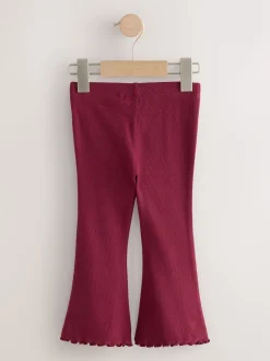 Rouge bordeaux - Leggings évasés à côtes (3mths-7yrs)