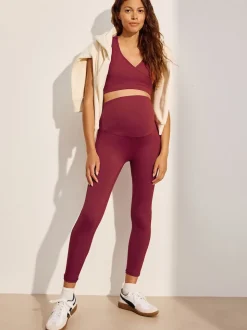 Rouge bordeaux - Leggings de sport de maternité