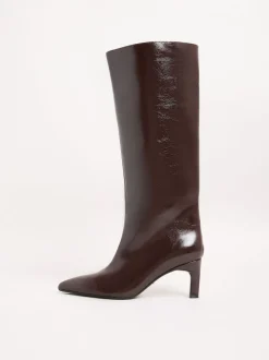 Rouge bordeaux - Lipsy Bottes à talons chaton bas en similicuir