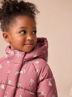 Rouge bordeaux - Manteau Résistant à la douche doublé de fausse fourrure (3mois-7ans)