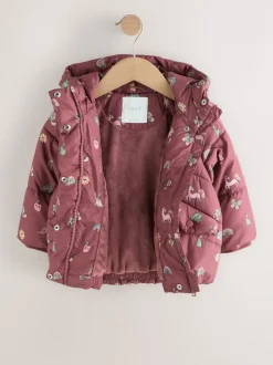 Rouge bordeaux - Manteau Résistant à la douche doublé de fausse fourrure (3mois-7ans)