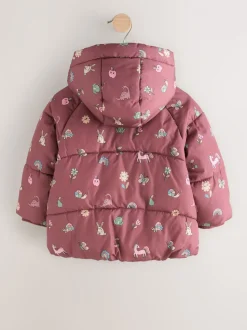 Rouge bordeaux - Manteau Résistant à la douche doublé de fausse fourrure (3mois-7ans)