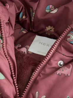 Rouge bordeaux - Manteau Résistant à la douche doublé de fausse fourrure (3mois-7ans)