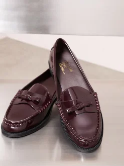 Rouge bordeaux - Mocassins Friends Like These Comfort nœud habillés en similicuir verni