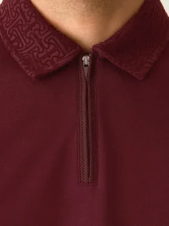 Rouge bordeaux - Polo à col intelligent Manches courtes