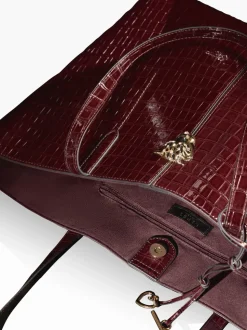 Rouge bordeaux - Sac cabas Lipsy effet croco