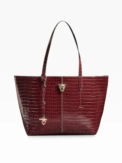 Rouge bordeaux - Sac cabas Lipsy effet croco